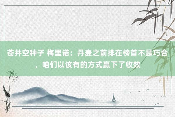 苍井空种子 梅里诺：丹麦之前排在榜首不是巧合，咱们以该有的方式赢下了收效