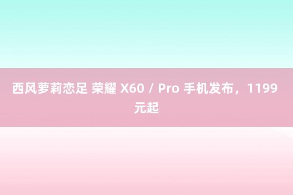 西风萝莉恋足 荣耀 X60 / Pro 手机发布，1199 元起