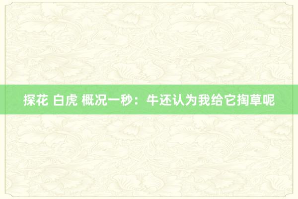 探花 白虎 概况一秒：牛还认为我给它掏草呢