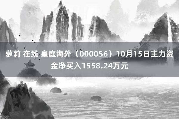 萝莉 在线 皇庭海外（000056）10月15日主力资金净买入1558.24万元