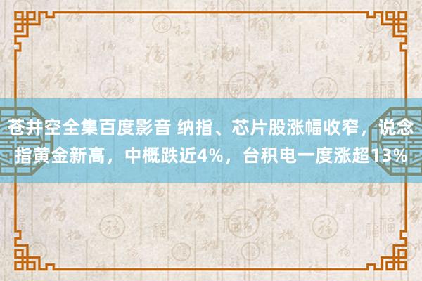 苍井空全集百度影音 纳指、芯片股涨幅收窄，说念指黄金新高，中概跌近4%，台积电一度涨超13%
