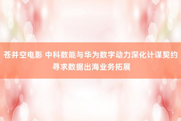 苍井空电影 中科数能与华为数字动力深化计谋契约 寻求数据出海业务拓展