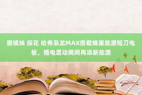 眼镜妹 探花 哈弗枭龙MAX搭载蜂巢能源短刀电板，插电混动阛阓再添新能源