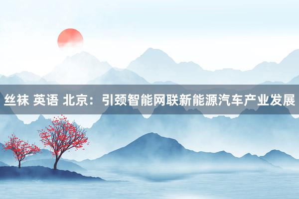丝袜 英语 北京：引颈智能网联新能源汽车产业发展
