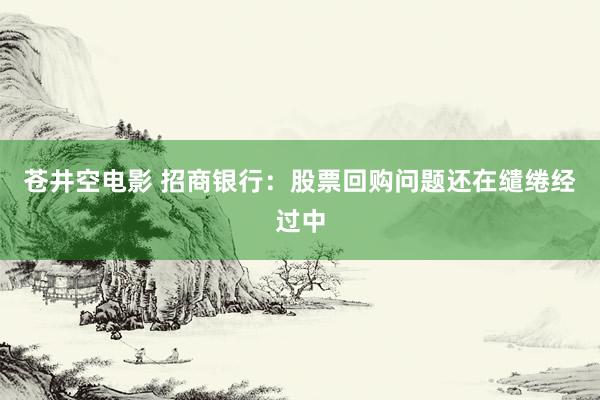 苍井空电影 招商银行：股票回购问题还在缱绻经过中