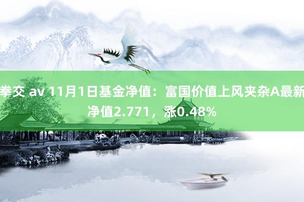 拳交 av 11月1日基金净值：富国价值上风夹杂A最新净值2.771，涨0.48%