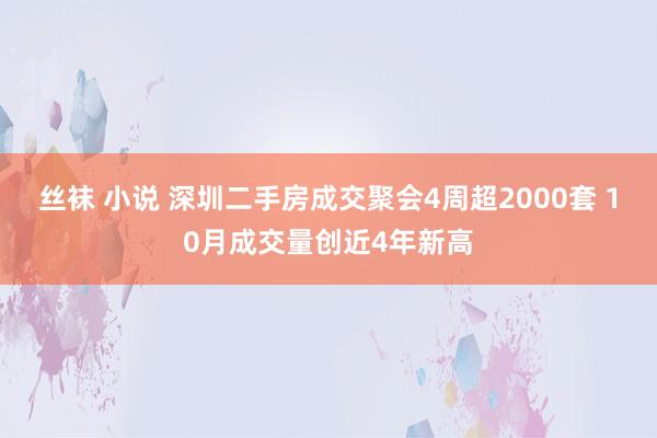 丝袜 小说 深圳二手房成交聚会4周超2000套 10月成交量创近4年新高