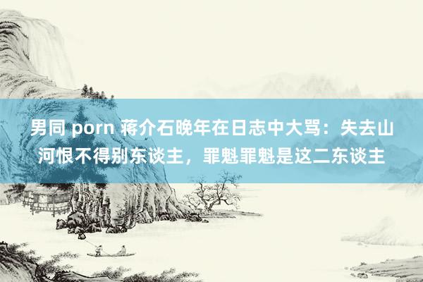 男同 porn 蒋介石晚年在日志中大骂：失去山河恨不得别东谈主，罪魁罪魁是这二东谈主