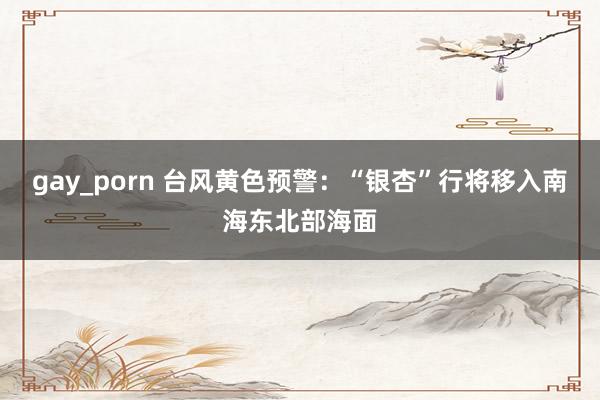 gay_porn 台风黄色预警：“银杏”行将移入南海东北部海面