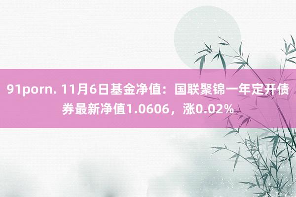 91porn. 11月6日基金净值：国联聚锦一年定开债券最新净值1.0606，涨0.02%