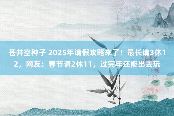 苍井空种子 2025年请假攻略来了！最长请3休12，网友：春节请2休11，过完年还能出去玩