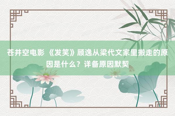 苍井空电影 《发笑》顾逸从梁代文家里搬走的原因是什么？详备原因默契