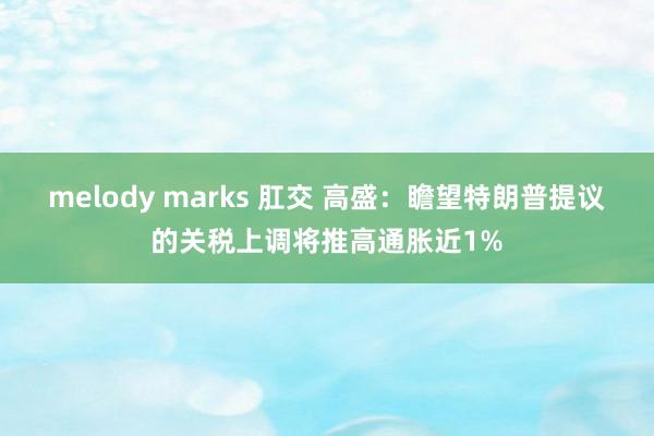 melody marks 肛交 高盛：瞻望特朗普提议的关税上调将推高通胀近1%
