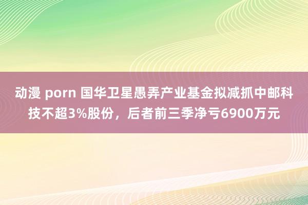 动漫 porn 国华卫星愚弄产业基金拟减抓中邮科技不超3%股份，后者前三季净亏6900万元