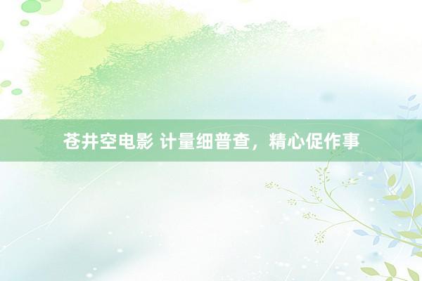 苍井空电影 计量细普查，精心促作事
