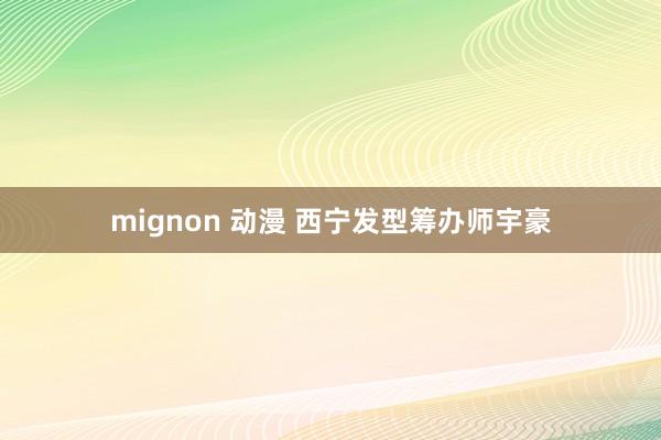 mignon 动漫 西宁发型筹办师宇豪