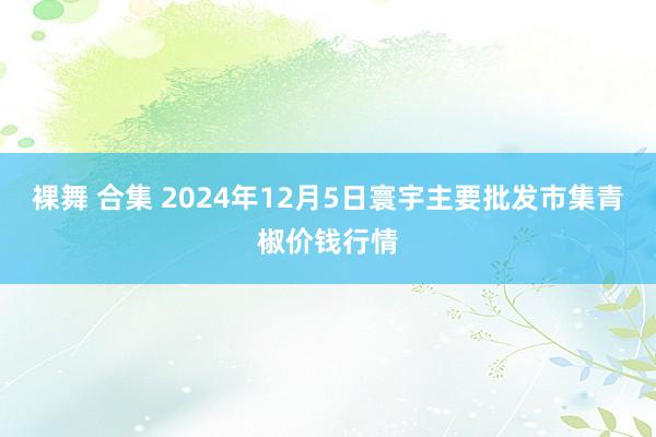 裸舞 合集 2024年12月5日寰宇主要批发市集青椒价钱行情