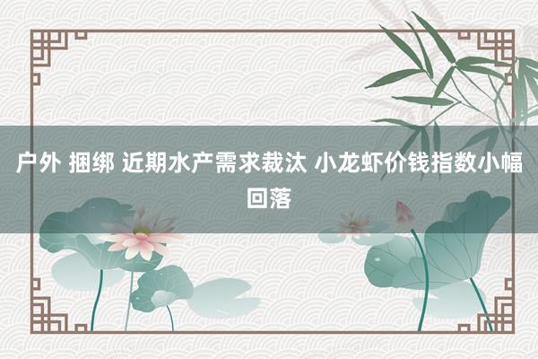 户外 捆绑 近期水产需求裁汰 小龙虾价钱指数小幅回落