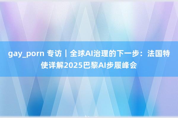 gay_porn 专访｜全球AI治理的下一步：法国特使详解2025巴黎AI步履峰会