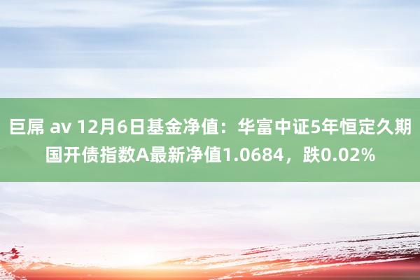 巨屌 av 12月6日基金净值：华富中证5年恒定久期国开债指数A最新净值1.0684，跌0.02%