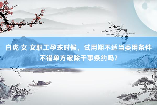 白虎 女 女职工孕珠时候，试用期不适当委用条件不错单方破除干事条约吗？