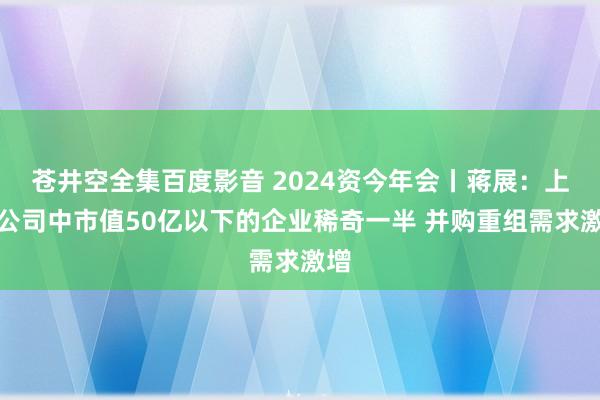 苍井空全集百度影音 2024资今年会丨蒋展：上市公司中市值50亿以下的企业稀奇一半 并购重组需求激增