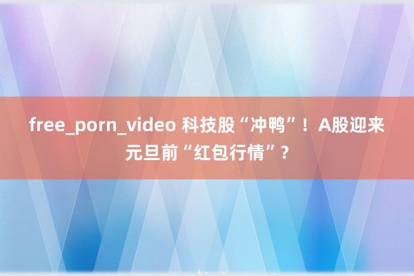 free_porn_video 科技股“冲鸭”！A股迎来元旦前“红包行情”？