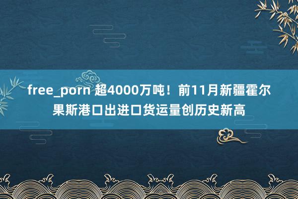 free_porn 超4000万吨!前11月新疆霍尔果斯港口出进口货运量创历史新高