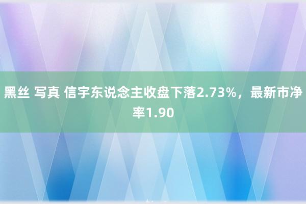 黑丝 写真 信宇东说念主收盘下落2.73%，最新市净率1.90