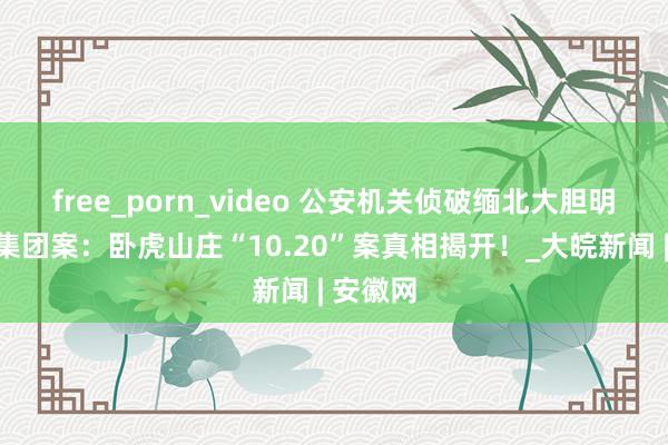 free_porn_video 公安机关侦破缅北大胆明家犯警集团案：卧虎山庄“10.20”案真相揭开！_大皖新闻 | 安徽网