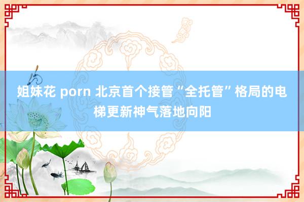 姐妹花 porn 北京首个接管“全托管”格局的电梯更新神气落地向阳