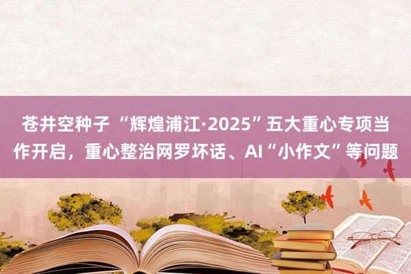 苍井空种子 “辉煌浦江·2025”五大重心专项当作开启，重心整治网罗坏话、AI“小作文”等问题