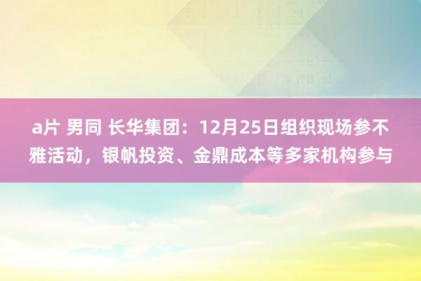 a片 男同 长华集团：12月25日组织现场参不雅活动，银帆投资、金鼎成本等多家机构参与