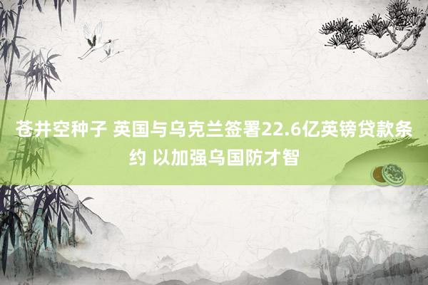 苍井空种子 英国与乌克兰签署22.6亿英镑贷款条约 以加强乌国防才智