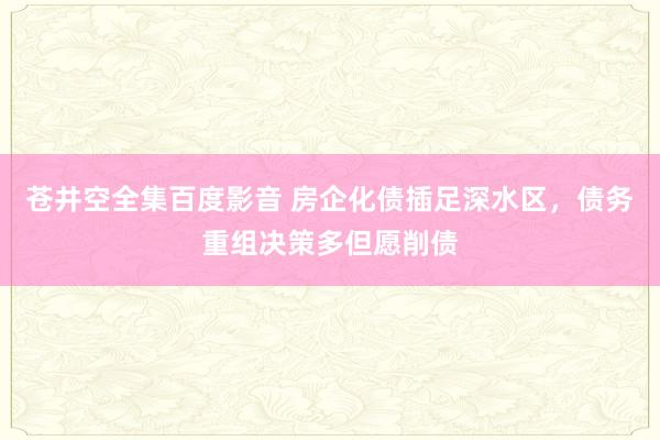 苍井空全集百度影音 房企化债插足深水区，债务重组决策多但愿削债