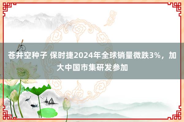 苍井空种子 保时捷2024年全球销量微跌3%，加大中国市集研发参加