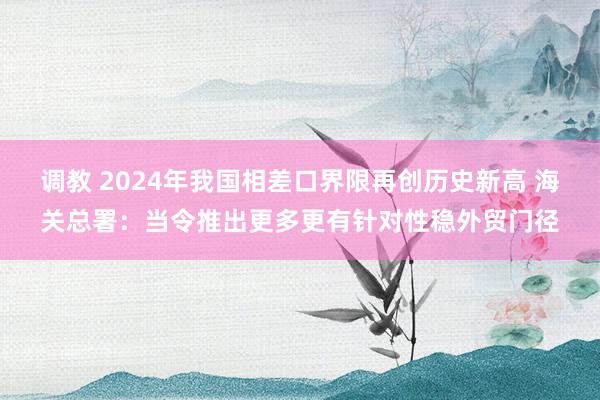调教 2024年我国相差口界限再创历史新高 海关总署：当令推出更多更有针对性稳外贸门径